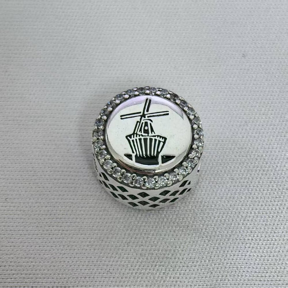 Pandora Holland Windmill Dangle Charm Travel Pendant, S925 Silver Jewelry